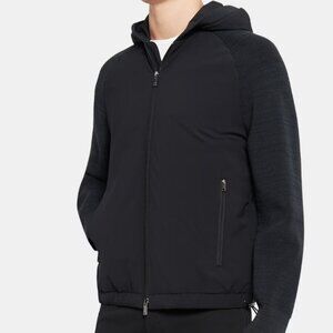 Theory Men's Hooded Tech Bomber Jacket - Black - XL - 72% OFF (MSRP $495) - NWT